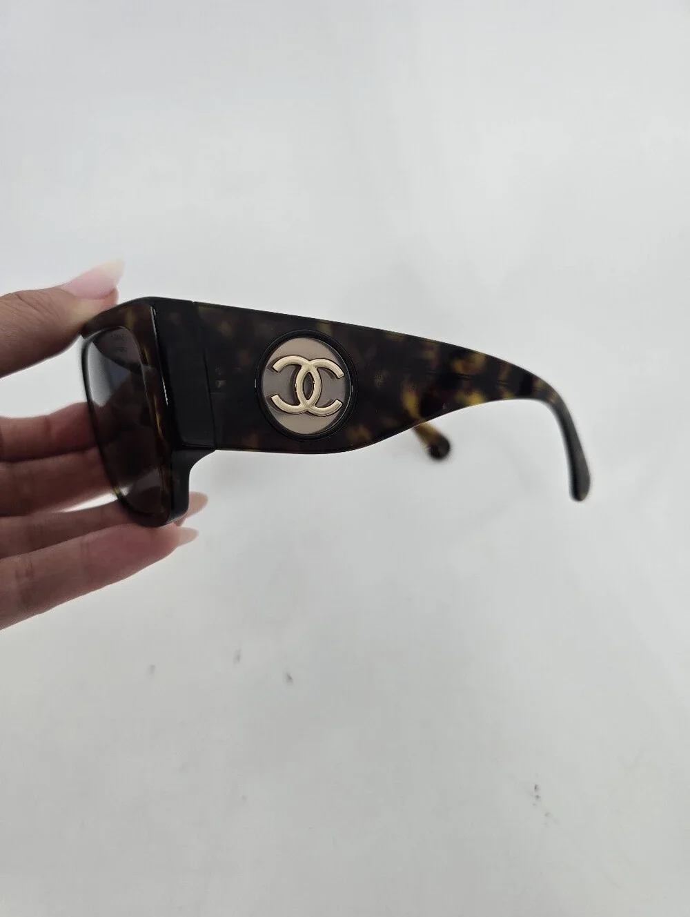 Chanel Square Dark Tortoise Women's Sunglasses 5549 with Case and Cloth